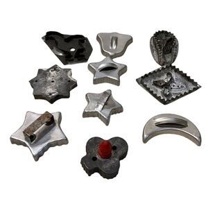 Vintage Aluminum Cookie Cutters, Set Of 10